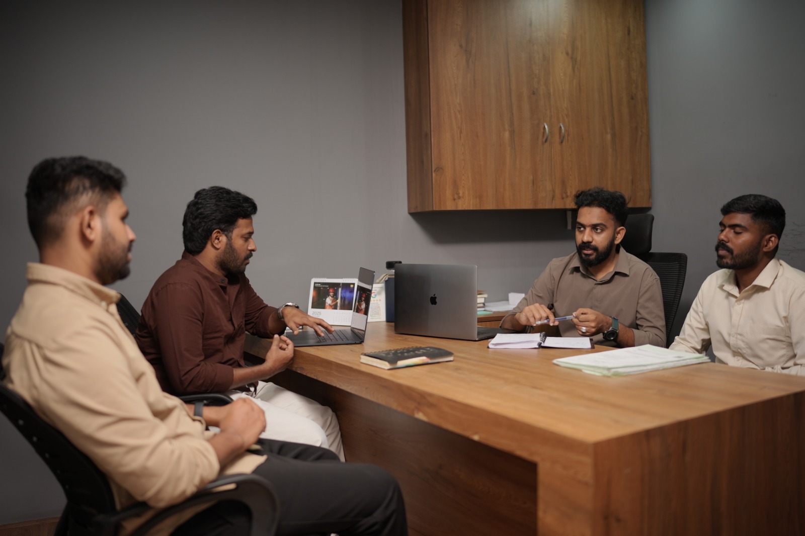 Pelago advisors in a client strategy meeting
